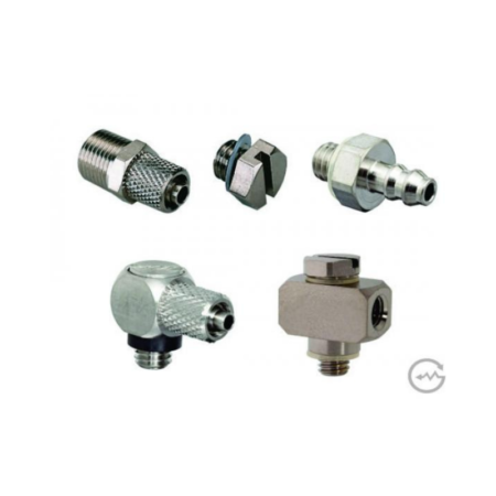 Conexão Miniatura Metálica Para Tubo Ø2, 3.2, 4 E 6mm, Rosca M3, M5 E 1/8