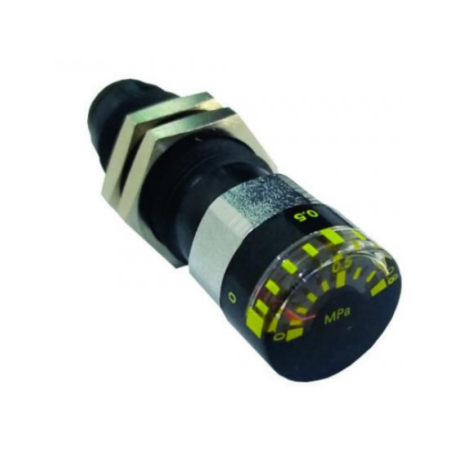 Manômetro Miniatura Com Passa Muro, Engate Rápido Para Tubo Ø6mm - Modelo M15-10-C06
